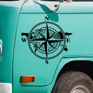 Compass Vinyl Sticker - Vinylsticker voor uw busje, camper, caravan, boot en meer