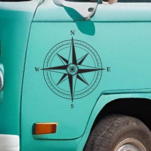 Vinylsticker kompas - Vinylsticker voor camper, camper, busje, auto, boot en meer