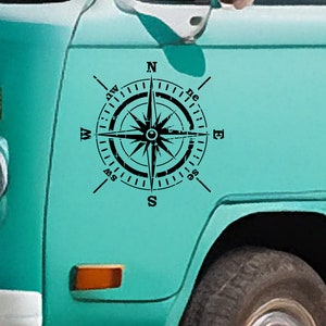 Compass Vinyl Decal - Vinylsticker voor uw busje, camper, caravan, boot en meer