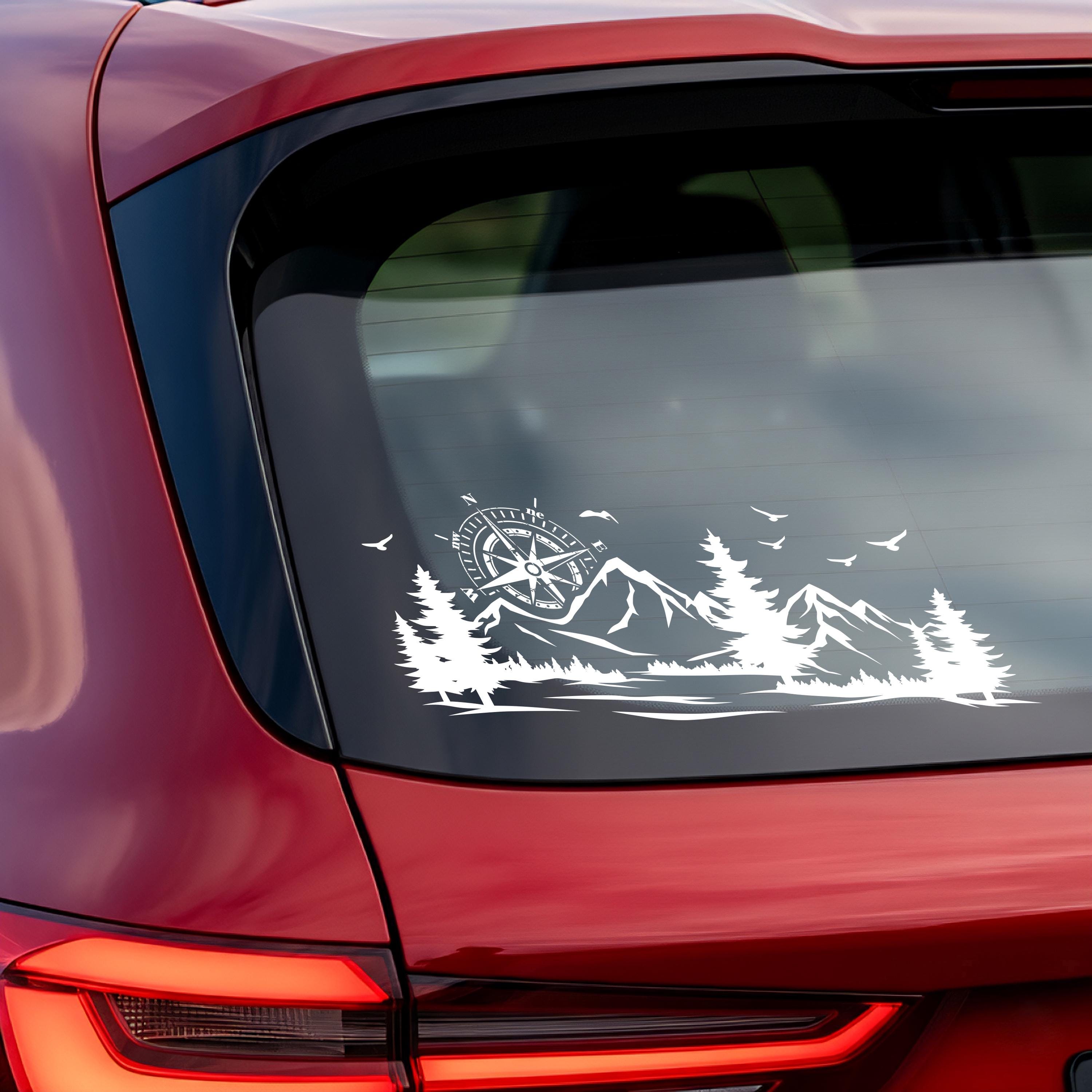Compass and Mountain Vinyl Decal: Adventure Car, Camper, Van Sticker - Etsy