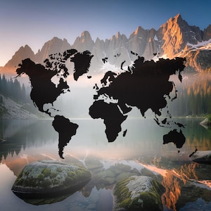 World Map Vinyl Decal: Camper Van, Caravan Sticker