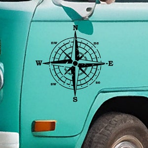 Compass Vinyl Decal - Vinylsticker voor uw busje, camper, caravan, boot en meer