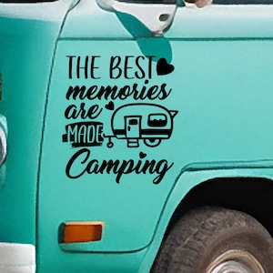 The best memories are made camping vinyl decal - Vinyl sticker for your van, camper, caravan and more