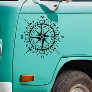 Compass Camper Sticker - Vinylstickers voor uw busje, camper, caravan, boot en meer.