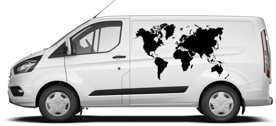 World Map Sticker World Map Van Sticker Car Caravan Vinyl Etsy