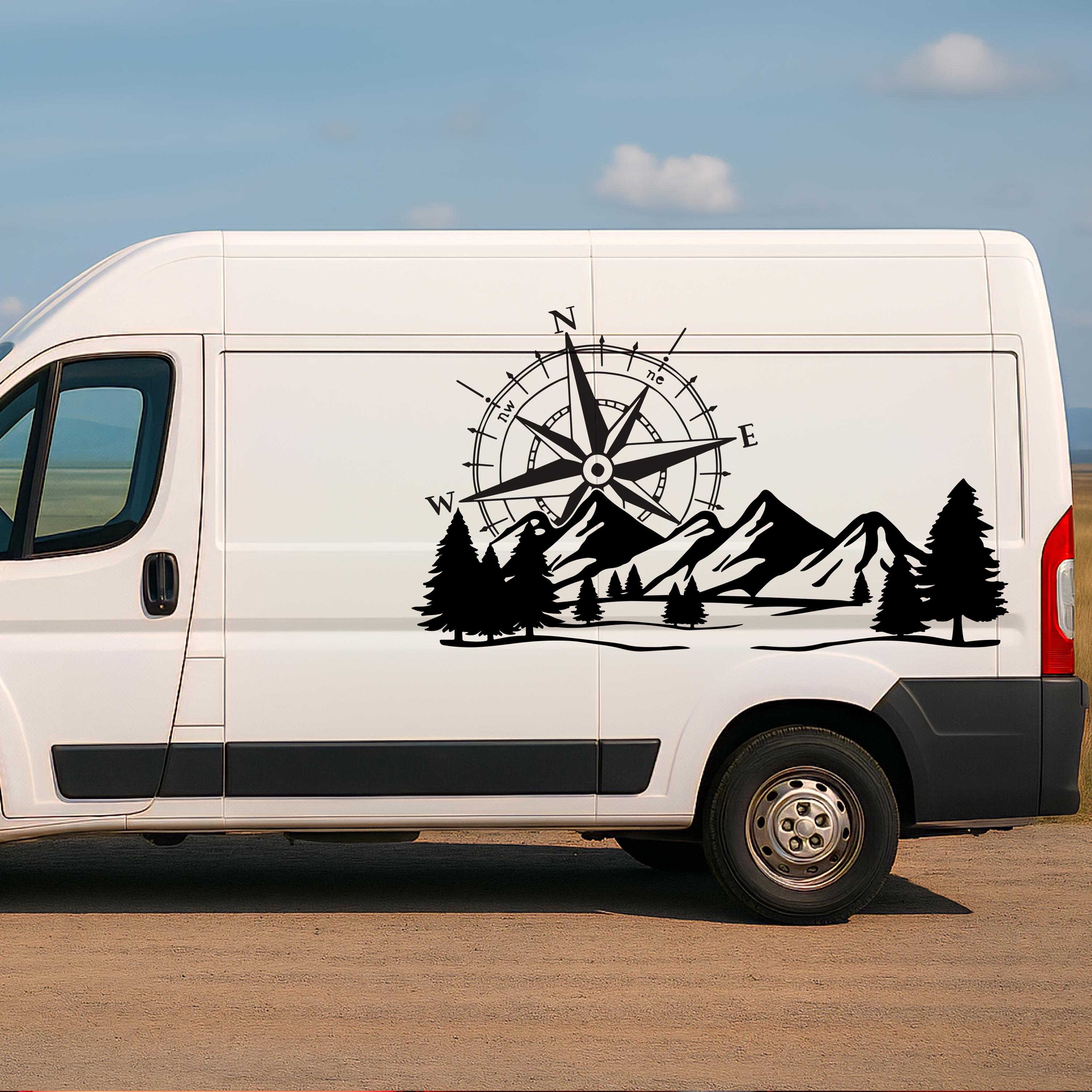 Decalcomania Bussola Di Montagna Vivere Il Sogno Adesivo Laterale - Foto 8