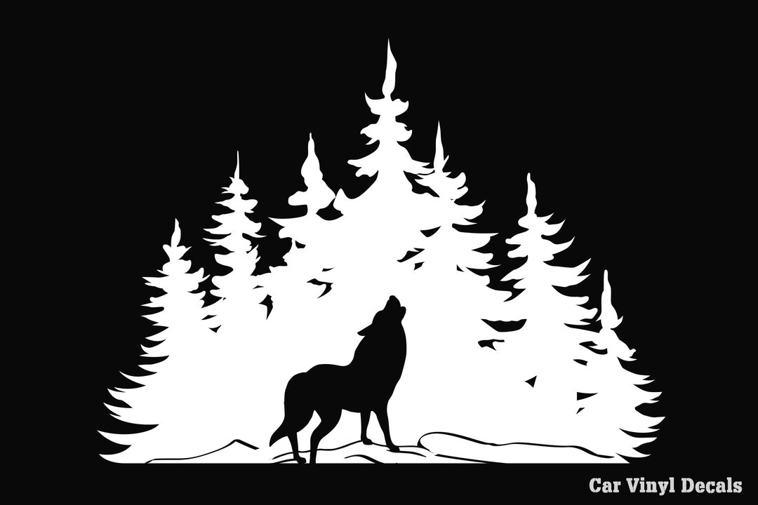 Wolf Shadow Sticker Sticker Wolf in the Forest Outdoor Adventure Sticker Wolf in - Etsy