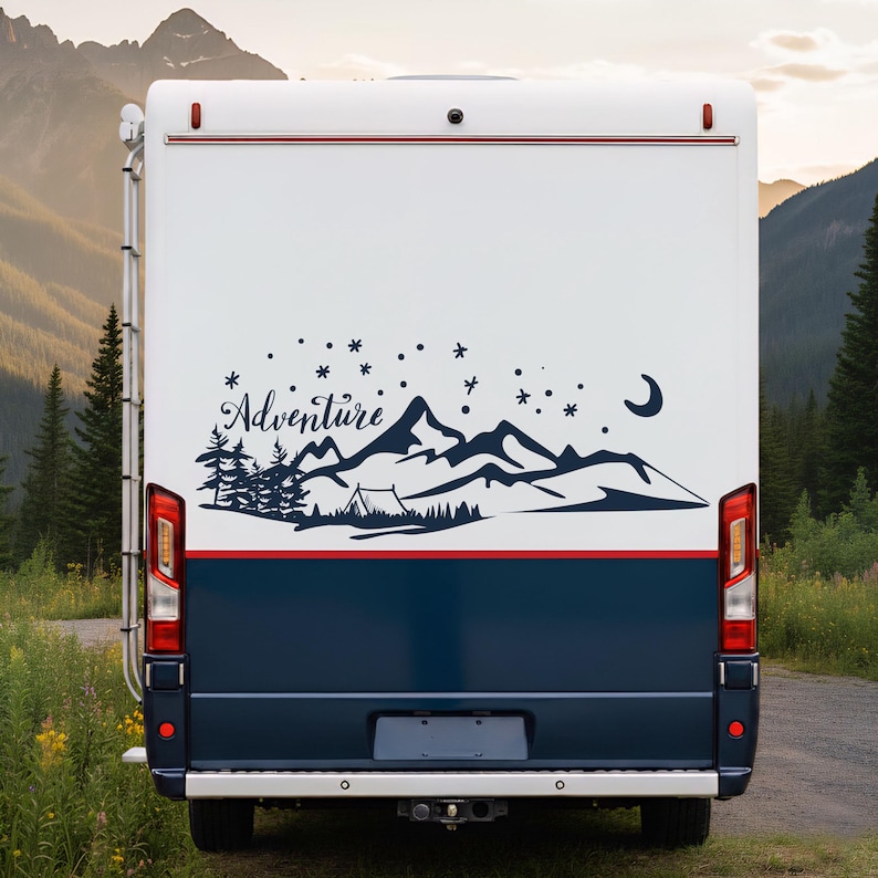 Mountain Adventure Vinyl Decal - Vinyl Sticker for Your Van, Camper ...