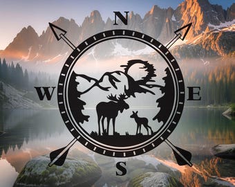 Calcomanía de vinilo Compass & Moose: Adhesivo para furgoneta, autocaravana o caravana