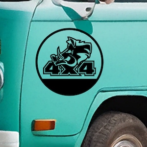 4x4 wild zwijn voor reservewiel Vinyl Decal - Vinyl sticker voor uw busje, camper, caravan, boot en meer