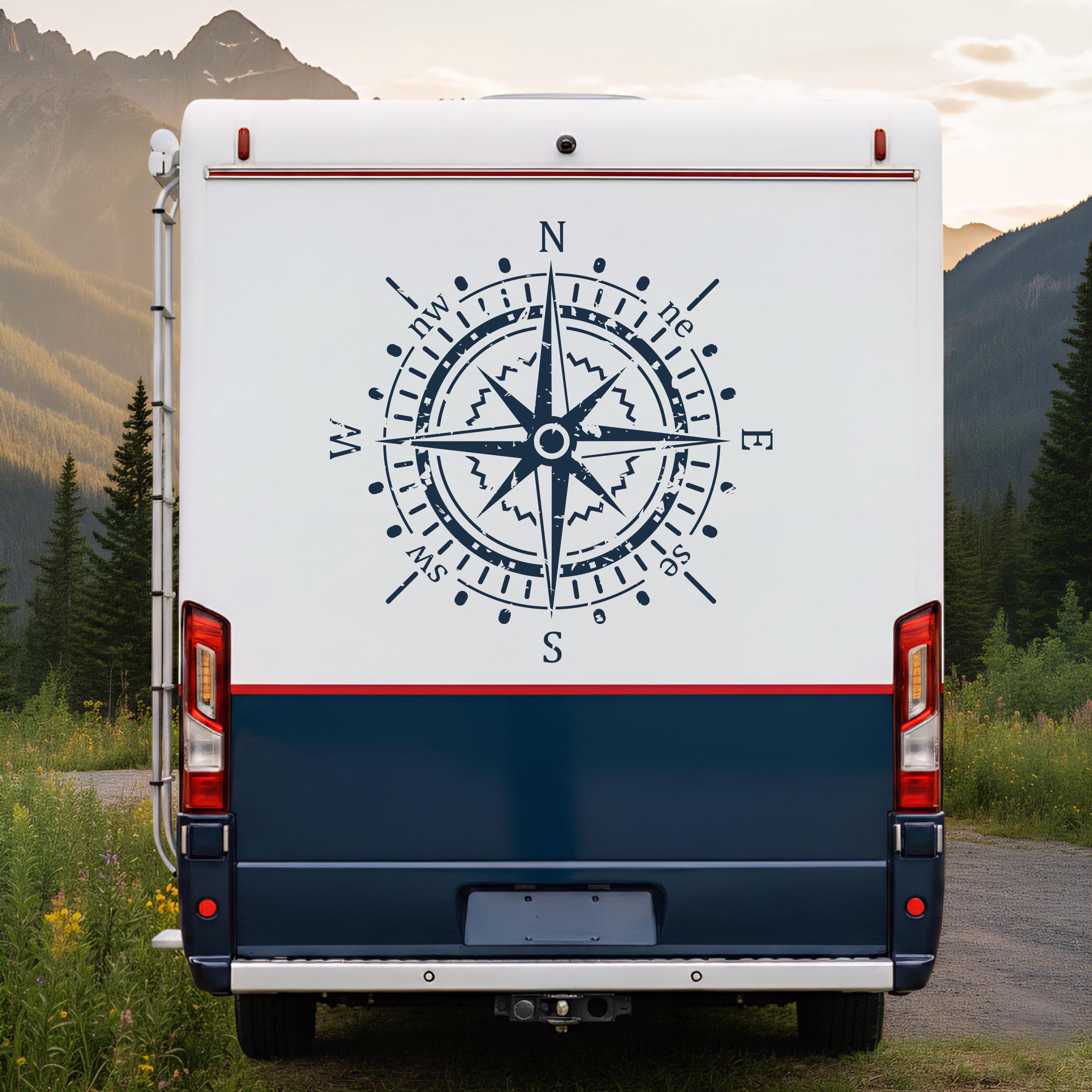 Compass Rv Decal Svg Compass Vinyl Sticker - Vinyl Decal for Your Van, Camper, Caravan and ...