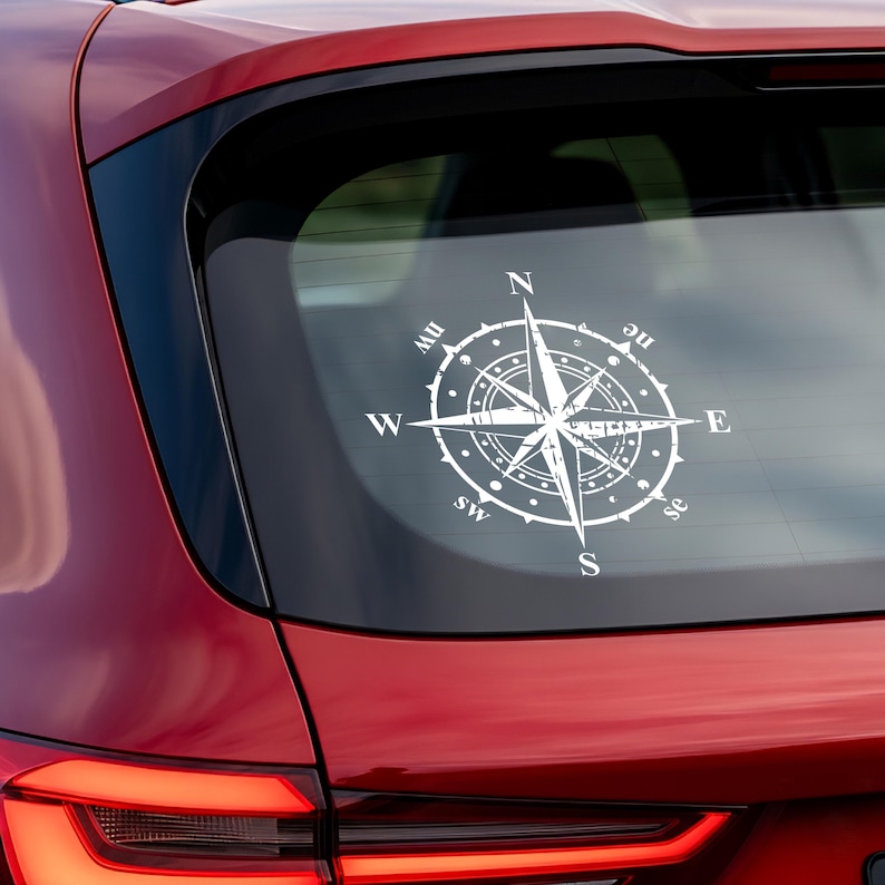 Compass Vinyl Sticker Vintage Compass Vinyl Decal - Vinyl Decals for Your Van, Camper ...