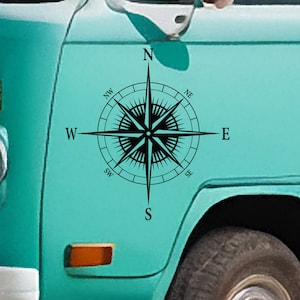 Vinylsticker kompas: vinylsticker voor je busje, camper, caravan, boot en meer
