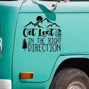 Verdwaal in de goede richting Vinylsticker - Vinylsticker voor je busje, camper, camper, boot en meer