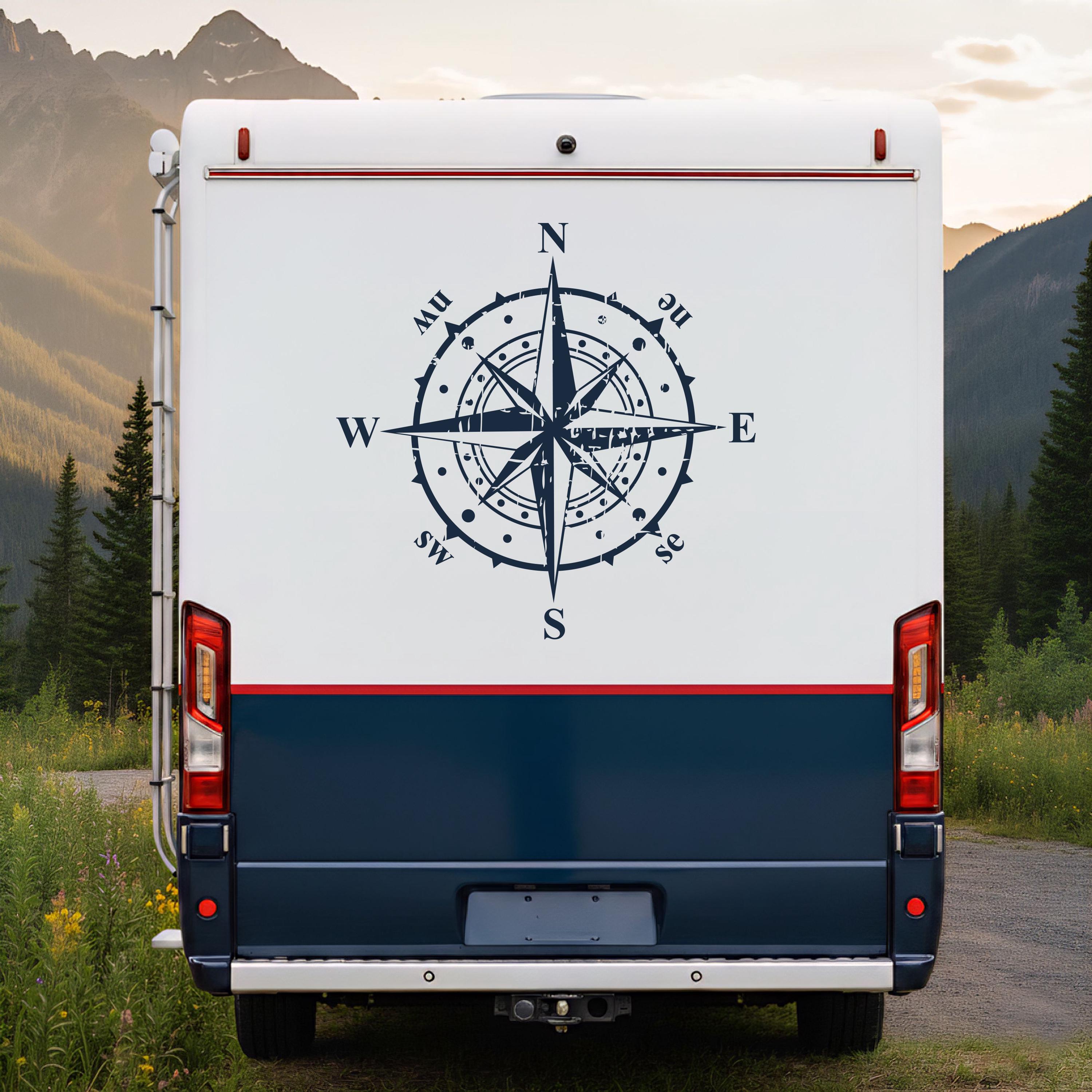 Compass Vinyl Vintage Compass Vinyl Decal - Vinyl Decals for Your Van, Camper ...