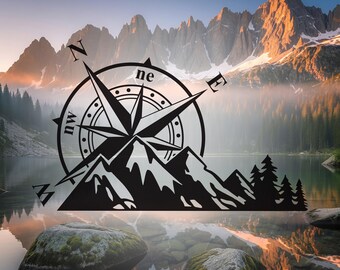 250mm Compass Decal/Sticker – Any Colour – For Motorhome, Narrow Boat, Caravan