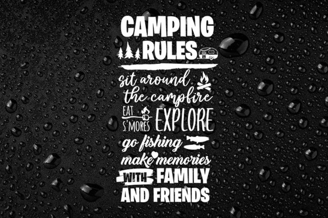 Camping Rules Camper Van Sticker Camping Rules Car Caravan Etsy