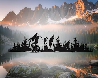 Vinylsticker Bear Mountain: sticker camper caravan boot