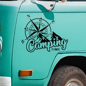 Calcomanía de vinilo Compass Camping Time para tu furgoneta, autocaravana o caravana