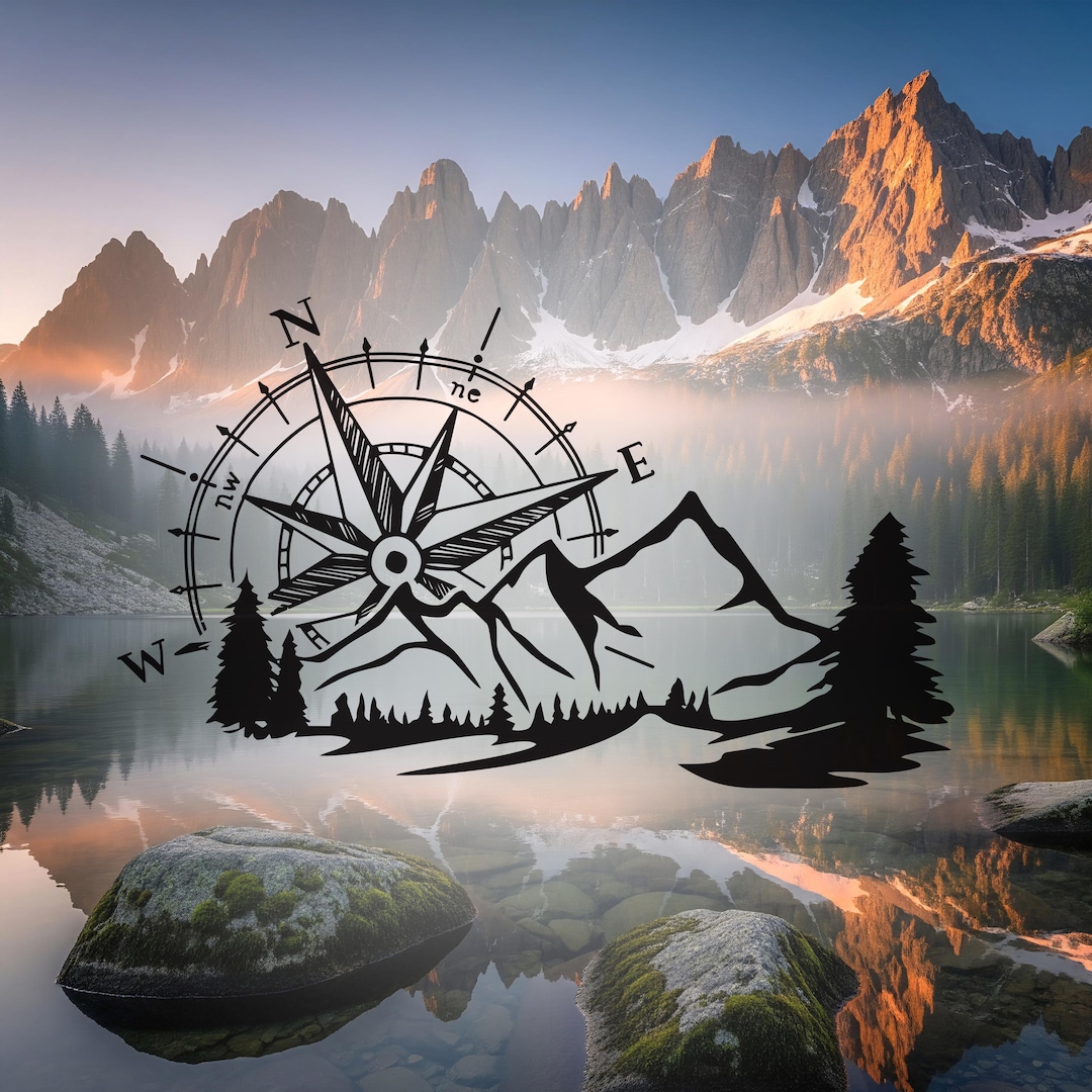 Vinyl Aufkleber Kompass und Berge: Van Camper Caravan Sticker - Etsy ...