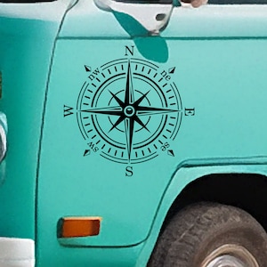 Vinylsticker kompas: vinylsticker voor je busje, camper, caravan, boot en meer