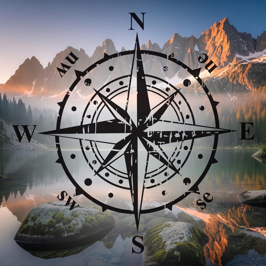 Vintage Compass Vinyl Decal - Vinyl Decals for Your Van, Camper ...