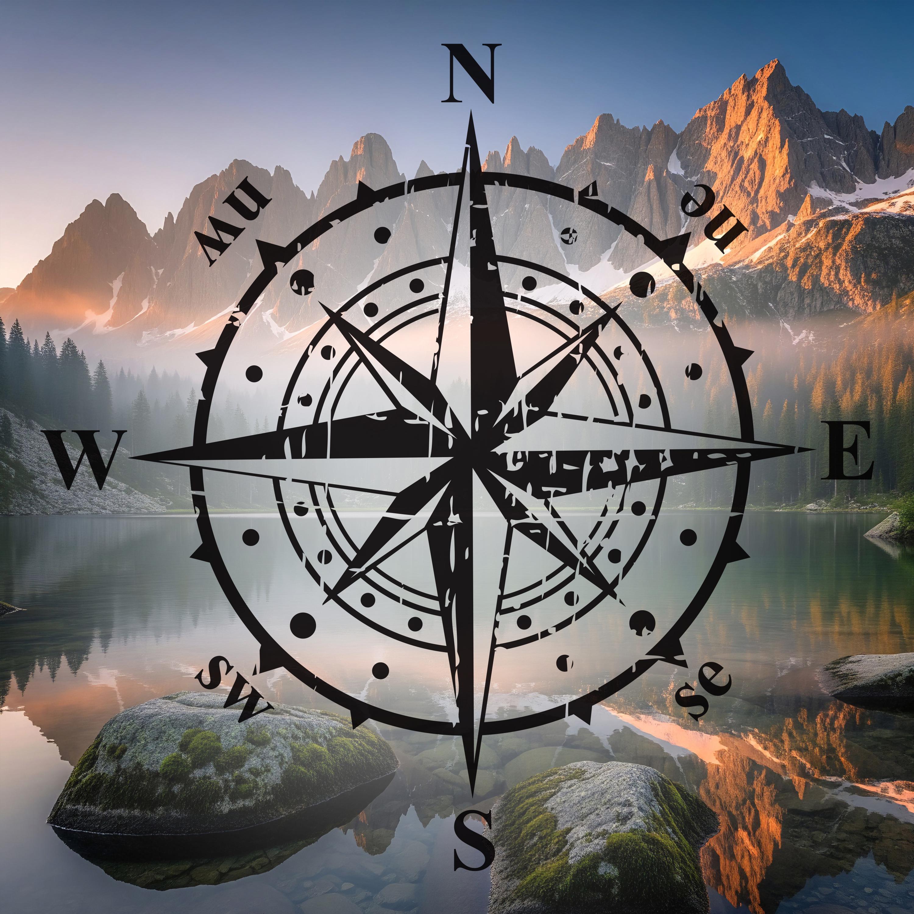 Vintage Compass Vinyl Decal - Vinyl Decals for Your Van, Camper ...