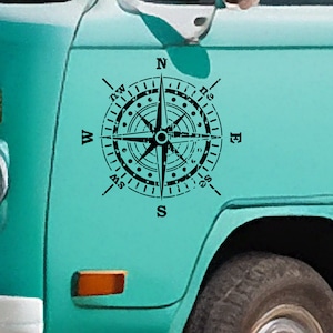Compass Vinyl Decal - Vinylsticker voor uw busje, camper, camper, boot en meer