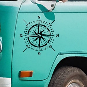 Vinylsticker kompas: vinylsticker voor je busje, camper, caravan, boot en meer