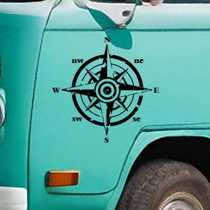 Compass Vinyl Decal - Vinylsticker voor uw busje, camper, caravan, boot en meer