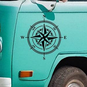 Kompas vinyl sticker - Vinyl sticker voor uw camper, bestelwagen, camper, boot en meer