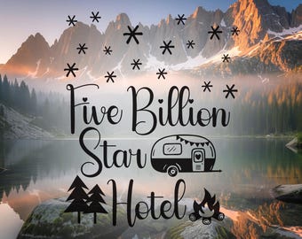 Five Billions stars hotel vinyl decal - Vinyl sticker for your camper, caravan and more
