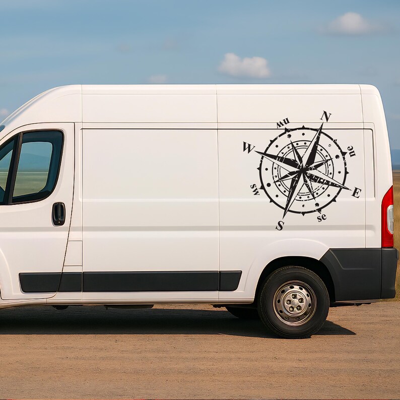 Compass Vinyl Vintage Compass Vinyl Decal - Vinyl Decals for Your Van, Camper ...