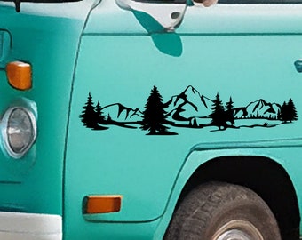 Vinylsticker berg: vinylsticker voor je busje, camper, caravan, boot en meer
