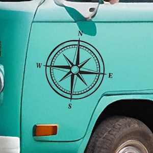 Vinylsticker kompas - Vinylsticker voor camper, camper, busje, auto, boot en meer