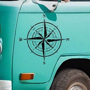 Compass Vinyl Decal - Vinylsticker voor uw busje, camper, caravan, boot en meer