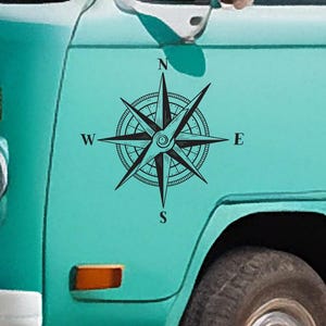 Vinylsticker kompas - Vinylsticker voor camper, camper, busje, auto, boot en meer