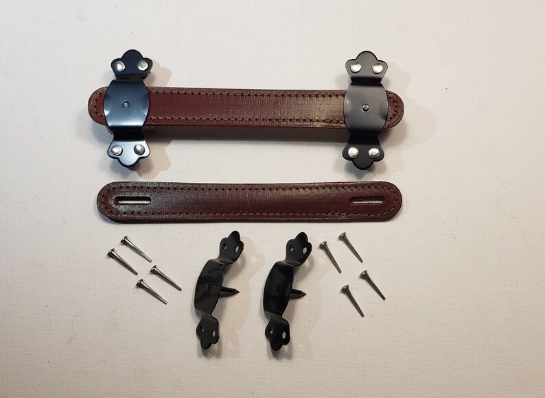 Antique Trunk Handle Kit Loop Style Leather Trunk Handles Etsy