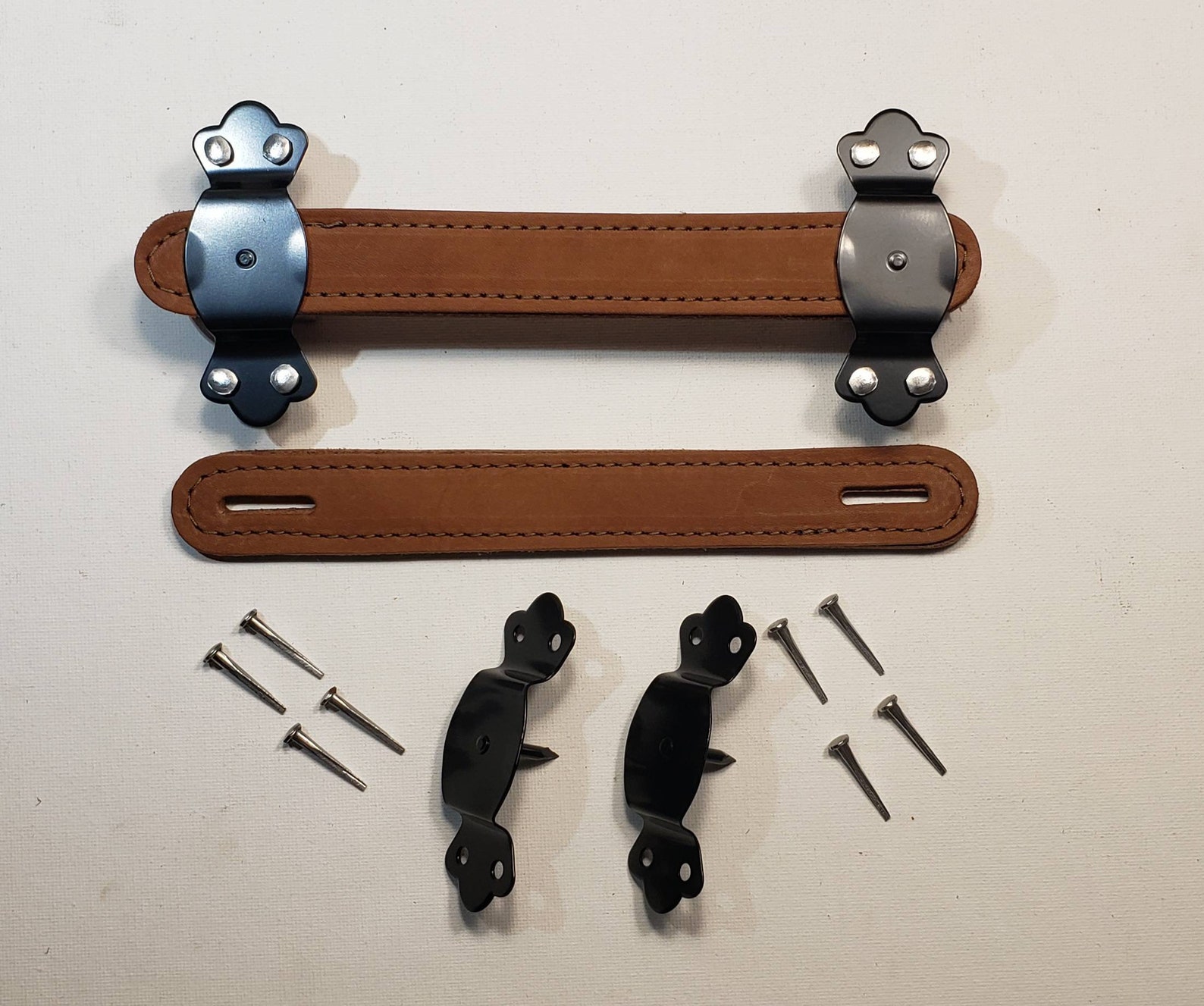 Antique Trunk Handle Kit Loop Style Leather Trunks Handles Etsy