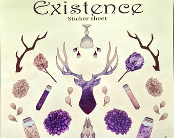 Existence - Purple Aesthetic Sticker Sheet