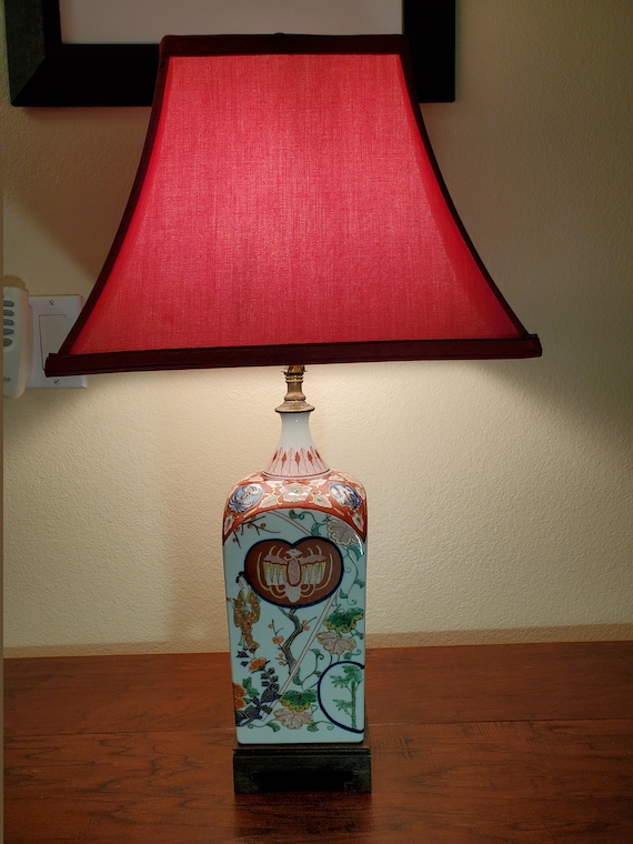 Vintage Japanese Lamp Imari Style Etsy
