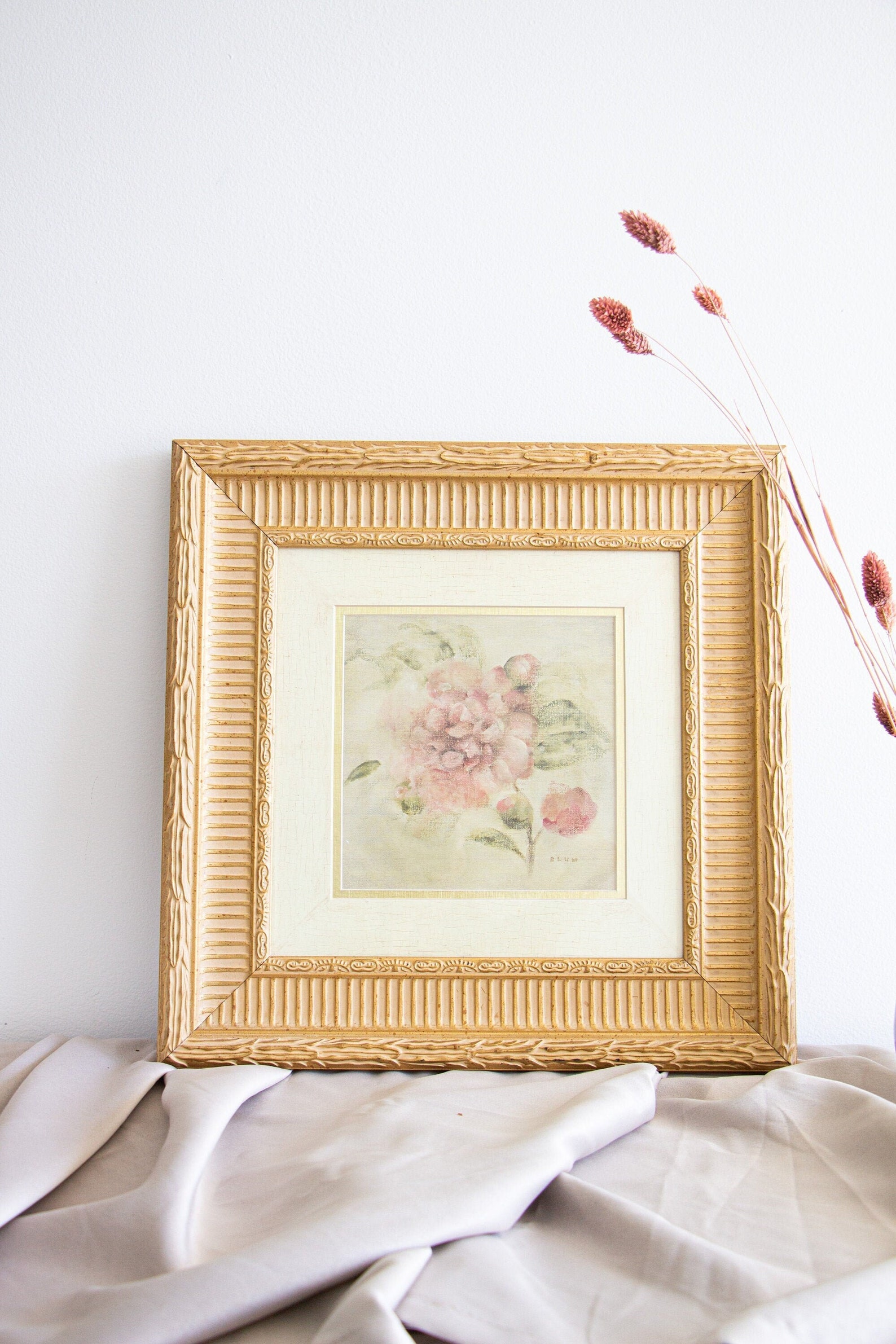 18x18 Gold Framed Vintage Art / Square Wall Art / Vintage Etsy