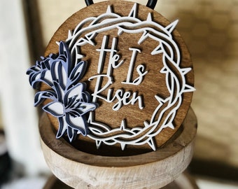 He is Risen Wood Sign, Easter Tier Tray Decor