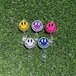 Smiley Face Retractable Badge Reel