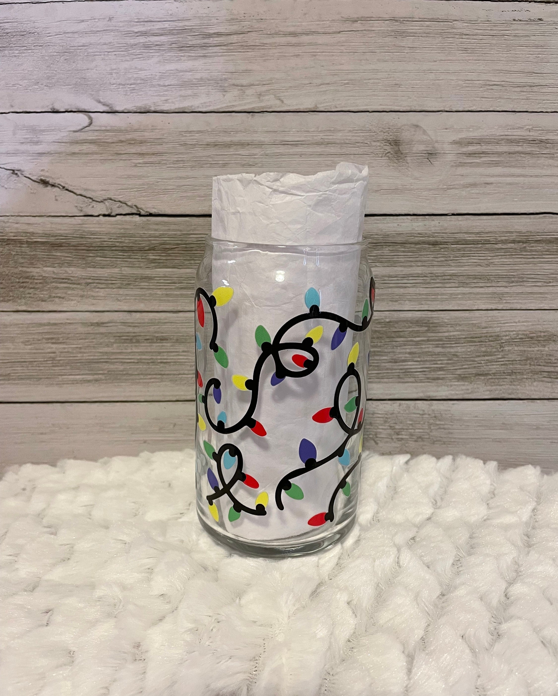 Vaso Libbey con luz navideña de 16 oz