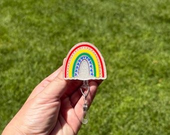 Porte-badge rétractable arc-en-ciel