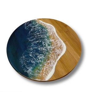 Ocean Lazy Susan | Beach Lazy Susan | Ocean Resin Lazy Susan | Gift Present Holiday Housewarming Wedding Birthday Mother's Day Father's Day