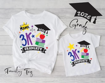 Camisetas familiares de graduación de 3-K, camisetas de graduación a juego, camisetas de graduación personalizadas de 3-K