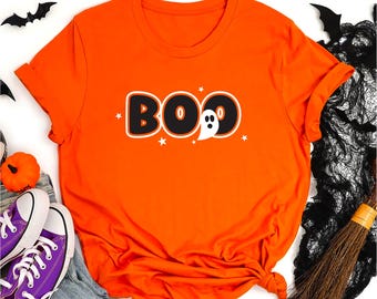 Camiseta de Halloween Boo! Ghost: Camiseta gráfica personalizada de otoño
