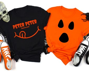 Camisetas de Halloween a juego / Disfraz de pareja de Peter Peter, el devorador de calabazas